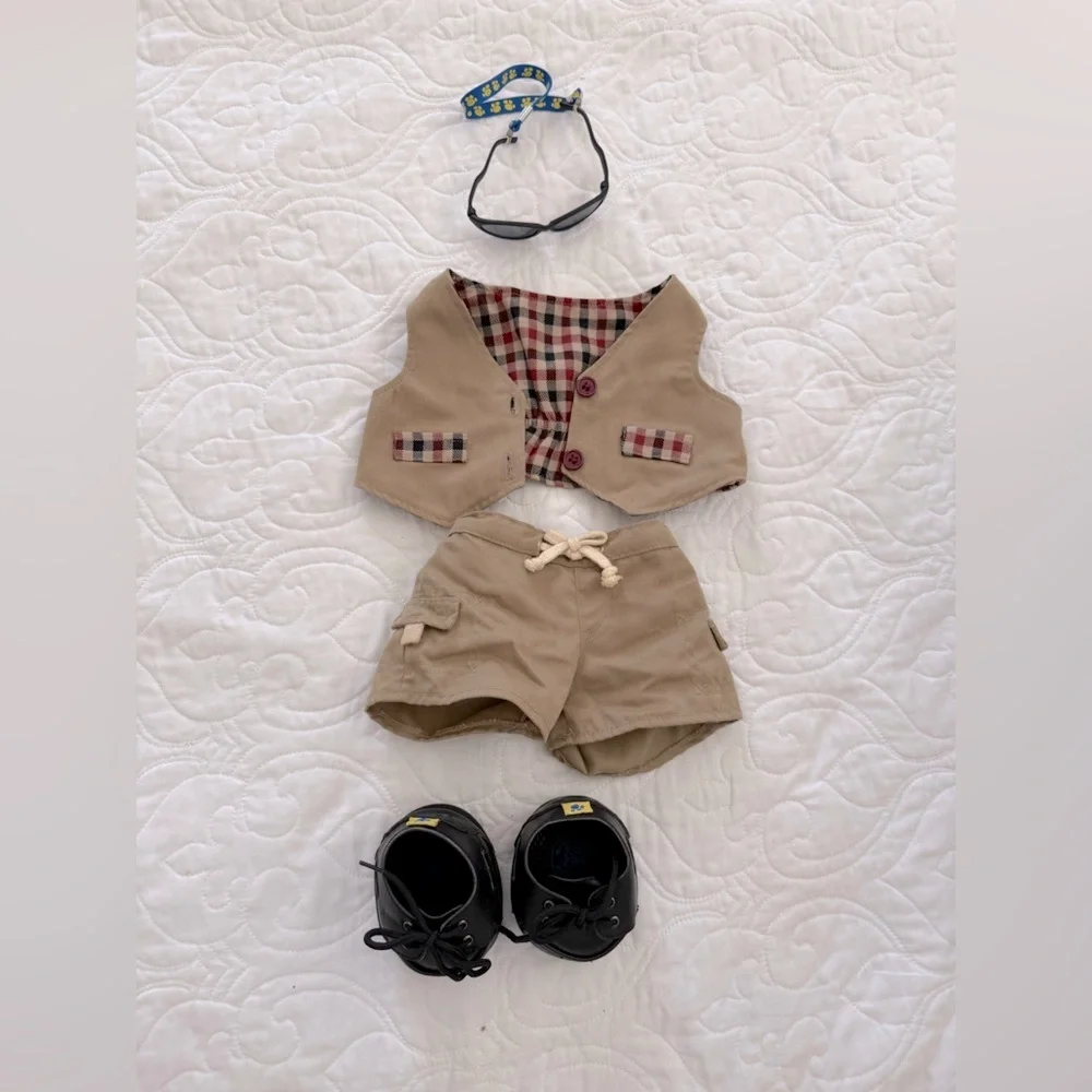 Vintage 90’s Build-A-Bear Bundle:Reversible‎ Vest, Shorts, Shoes, Sunglasses EUC